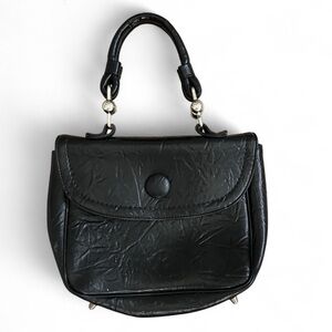 Vintage Kadin Black Leather Women's Top-Handle Bag - 60s gem
